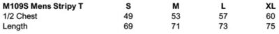 Herren T-Shirt gestreift Mantis | M 109S Grössentabelle Herren T-Shirt gestreift Mantis | M 109S Grössentabelle