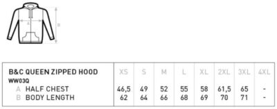 Damen Kapuzen Sweatjacke B&C | QUEEN Zipped Hood_°