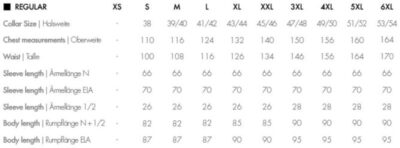 Hemd langarm Seidensticker | Shirt Regular LSL Grössentabelle