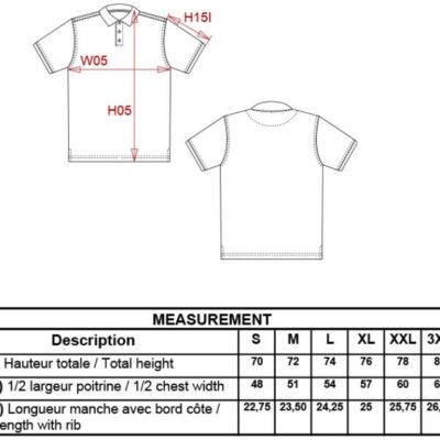 Herren Stretch Piqué Polo Kariban | K 239 Grössentabelle