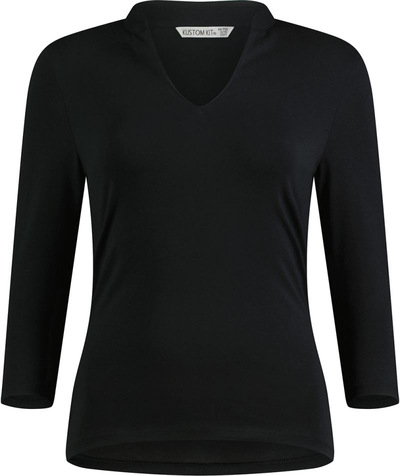 Top mit Mandarinkragen 3/4 Arm Kustom Kit | KK 785