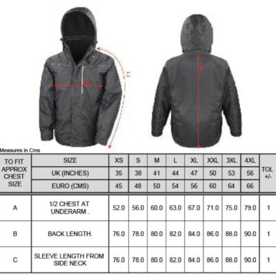 Workwear Jacke in Denim Struktur Result | R 326X Grössentabelle Workwear Jacke in Denim Struktur Result | R 326X Grössentabelle