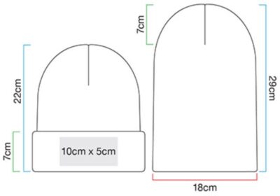 Strickmütze mit Umschlag "Chunky" Beechfield | B 465 Grössentabelle