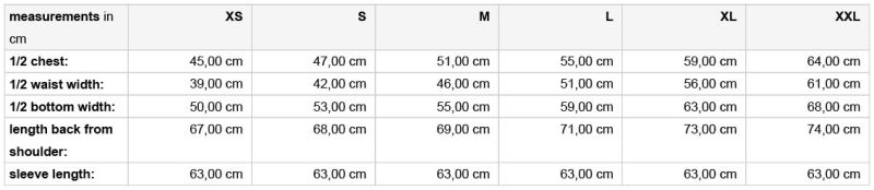 Popeline Karo Bluse langarm Daiber | JN 616 Grössentabelle