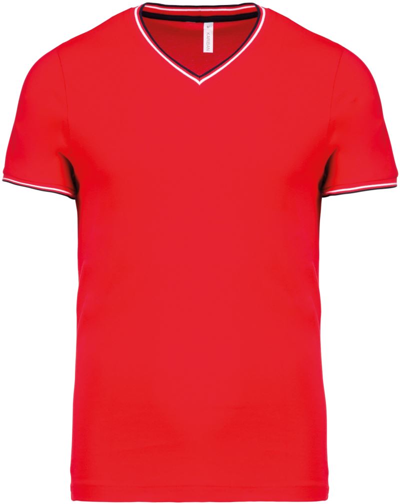 Herren Piqué V-Ausschnitt T-Shirt Kariban | K 374
