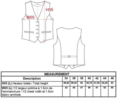 Damen Weste Kariban | K 502 Grössentabelle Damen Weste Kariban | K 502 Grössentabelle