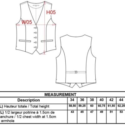 Damen Weste Kariban | K 502 Grössentabelle Damen Weste Kariban | K 502 Grössentabelle