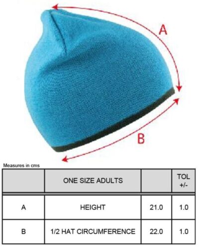 Wende Strickmütze Result Winter Essentials | RC 046X Grössentabelle