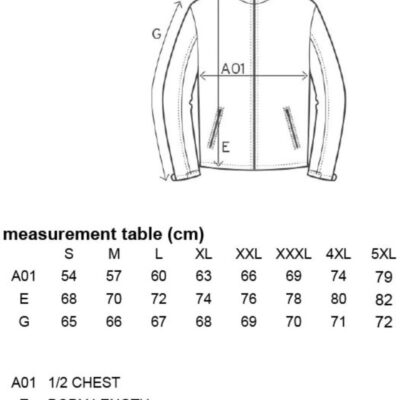 Herren 3-Lagen Softshell Jacke Promodoro | 7820 Grössentabelle Herren 3-Lagen Softshell Jacke Promodoro | 7820 Grössentabelle