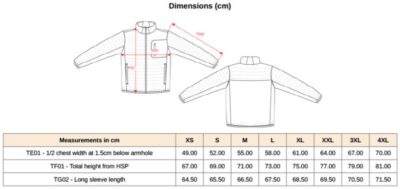 Herren Hybrid Jacke Kariban | K 6171 Grössentabelle Herren Hybrid Jacke Kariban | K 6171 Grössentabelle