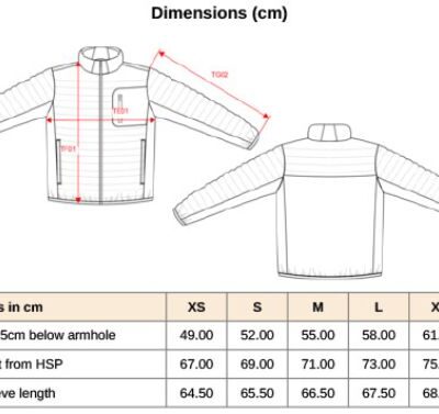 Herren Hybrid Jacke Kariban | K 6171 Grössentabelle Herren Hybrid Jacke Kariban | K 6171 Grössentabelle