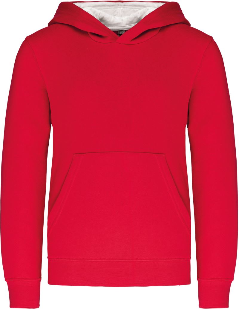 Kinder Kontrast Kapuzen Sweater Kariban | K 453