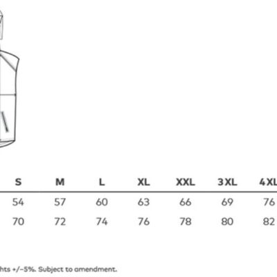 Herren 3-Lagen Softshell Bodywarmer Promodoro | 7840 Grössentabelle Herren 3-Lagen Softshell Bodywarmer Promodoro | 7840 Grössentabelle