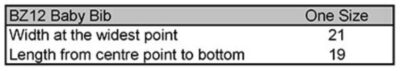 Baby Lätzchen Babybugz | BZ 12 Grössentabelle Baby Lätzchen Babybugz | BZ 12 Grössentabelle