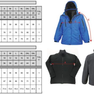 Damen 3-in-1 Jacke Result | R 400F Grössentabelle Damen 3-in-1 Jacke Result | R 400F Grössentabelle