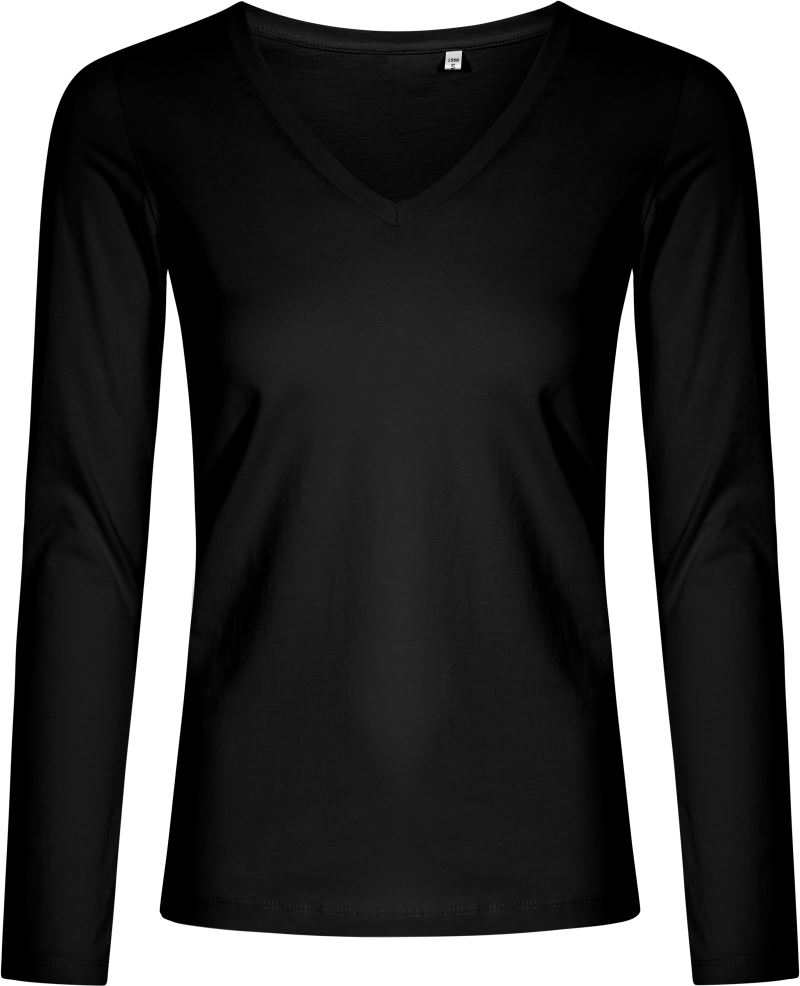 Damen V-Ausschnitt T-Shirt langarm - X.O Promodoro | 1560
