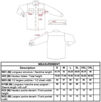 Flanellhemd mit Sherpafleecefutter Kariban | K 579 Grössentabelle Flanellhemd mit Sherpafleecefutter Kariban | K 579 Grössentabelle