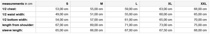 Damen Promo Jacke Daiber | JN 1131 Grössentabelle Damen Promo Jacke Daiber | JN 1131 Grössentabelle