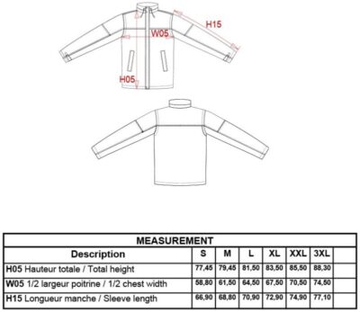 Workwear Jacke "Factory" mit abnehmbaren Ärmeln Kariban | K 693 Grössentabelle Workwear Jacke "Factory" mit abnehmbaren Ärmeln Kariban | K 693 Grössentabelle