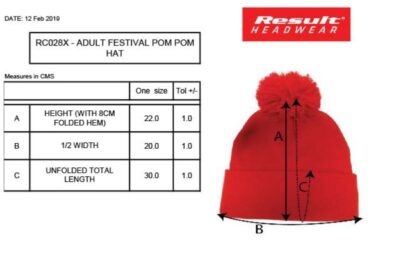 Strickmütze mit Pompon Result Winter Essentials | RC 028X Grössentabelle Strickmütze mit Pompon Result Winter Essentials | RC 028X Grössentabelle