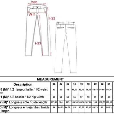 Herren Chino Hose Kariban | K 740 Grössentabelle Herren Chino Hose Kariban | K 740 Grössentabelle