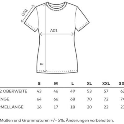 Damen Workwear T-Shirt - EXCD Promodoro | 3075 Grössentabelle Damen Workwear T-Shirt - EXCD Promodoro | 3075 Grössentabelle