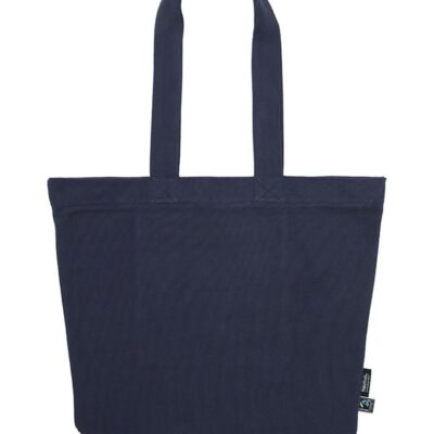 Bio Fairtrade Baumwolltasche mit Zipp Neutral | O 90053