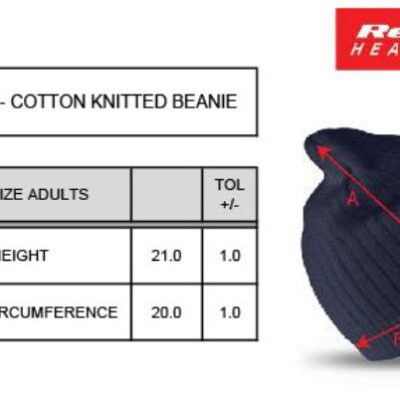 Rippstrick Beanie Result Winter Essentials | RC 074X Grössentabelle