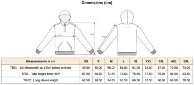 Kapuzen Sweater "Made in Portugal" Kariban | K 4037 Grössentabelle Kapuzen Sweater "Made in Portugal" Kariban | K 4037 Grössentabelle