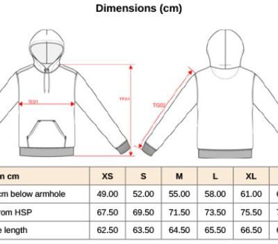 Kapuzen Sweater "Made in Portugal" Kariban | K 4037 Grössentabelle Kapuzen Sweater "Made in Portugal" Kariban | K 4037 Grössentabelle