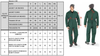 Overall Result Recycled | R 510X Grössentabelle Overall Result Recycled | R 510X Grössentabelle
