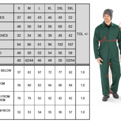 Overall Result Recycled | R 510X Grössentabelle Overall Result Recycled | R 510X Grössentabelle