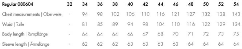 Popeline Bluse langarm Seidensticker | Blouse Regular LSL Grössentabelle