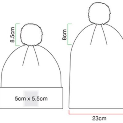 Patch Strickmütze "Pompon" Beechfield | B 338R Grössentabelle