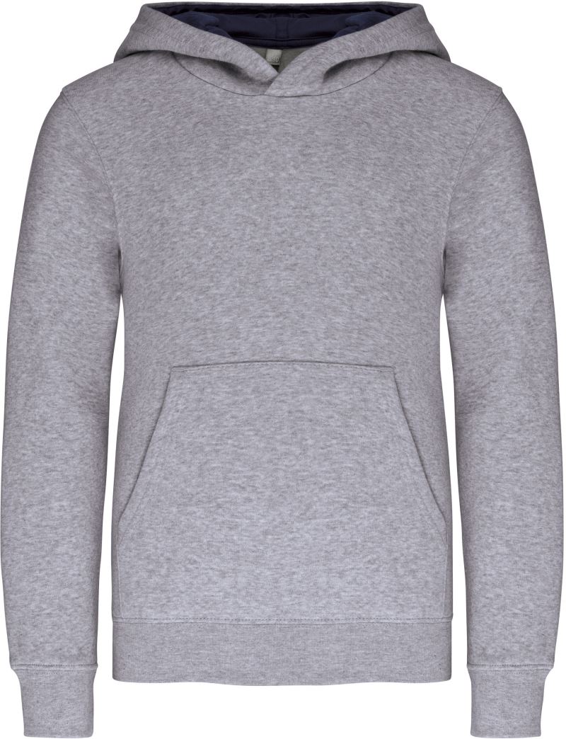 Kinder Kontrast Kapuzen Sweater Kariban | K 453