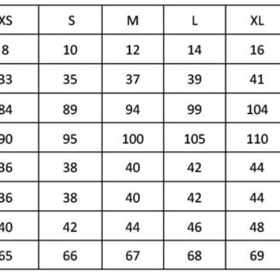 Popeline Stretch Bluse langarm Premier | PR 344 Grössentabelle