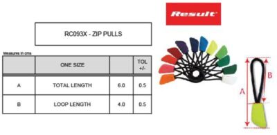 10 Reißverschluss Anhänger Result | R 093X Grössentabelle