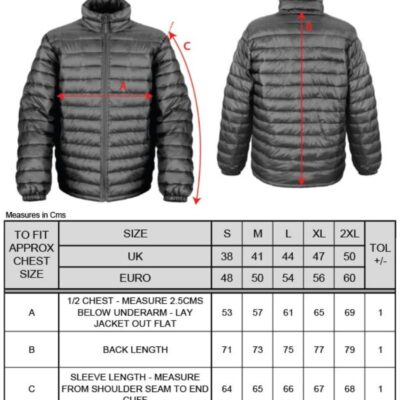 Gefütterte Herren Jacke "Ice Bird" Result Urban | R 192M Grössentabelle Gefütterte Herren Jacke "Ice Bird" Result Urban | R 192M Grössentabelle