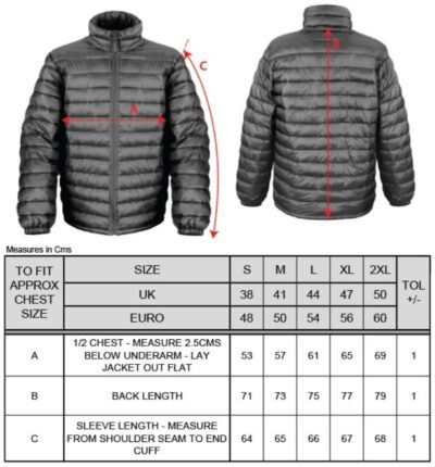 Gefütterte Herren Jacke "Ice Bird" Result Urban | R 192M Grössentabelle Gefütterte Herren Jacke "Ice Bird" Result Urban | R 192M Grössentabelle
