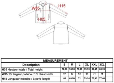2-in-1 Jacke mit abnehmbaren Ärmeln Kariban | K 639 Grössentabelle 2-in-1 Jacke mit abnehmbaren Ärmeln Kariban | K 639 Grössentabelle