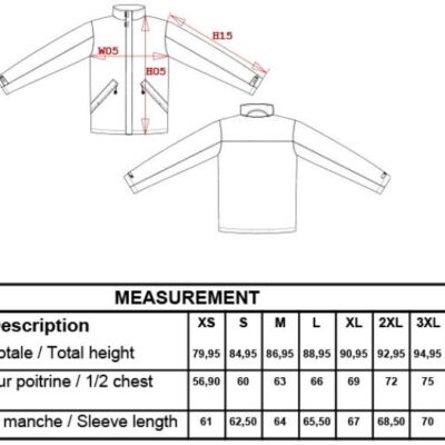 Parka Kariban | K 677 Grössentabelle Parka Kariban | K 677 Grössentabelle