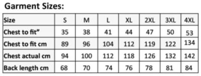 Herren Sweatjacke Premier | PR 808 Grössentabelle Herren Sweatjacke Premier | PR 808 Grössentabelle