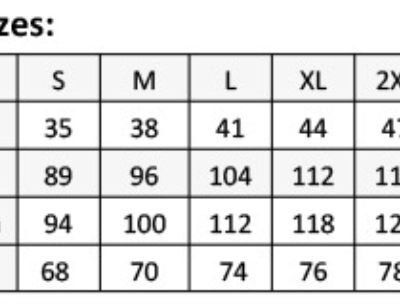 Herren Sweatjacke Premier | PR 808 Grössentabelle Herren Sweatjacke Premier | PR 808 Grössentabelle