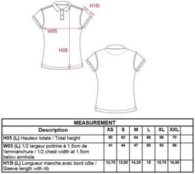 Damen Stretch Piqué Polo "Brooke" Kariban | K 240 Grössentabelle