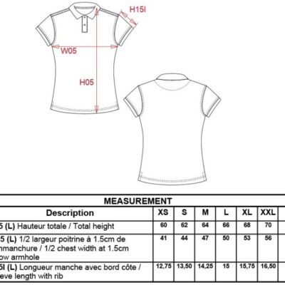 Damen Stretch Piqué Polo "Brooke" Kariban | K 240 Grössentabelle