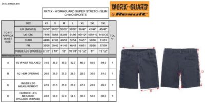 Workwear Slim Chino Shorts Result Work-Guard | R 471X