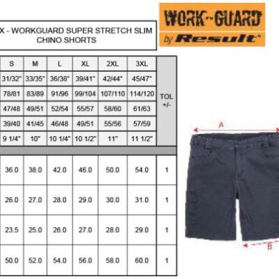 Workwear Slim Chino Shorts Result Work-Guard | R 471X