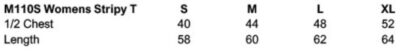 Damen T-Shirt gestreift Mantis | M 110S Grössentabelle Damen T-Shirt gestreift Mantis | M 110S Grössentabelle