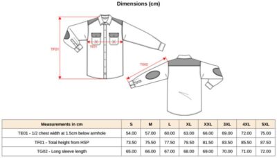 Workwear Karohemd Kariban WK | WK 520 Grössentabelle