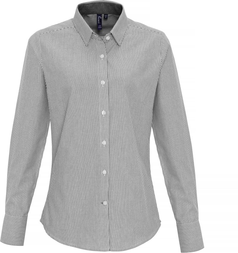 Oxford Bluse Streifen langarm Premier | PR 338